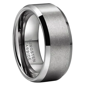Coolstyle Jewelry 10mm Beveled Edges Matte Finish Tungsten Carbide Ring for Men Women Fashion Engagement Wedding Band