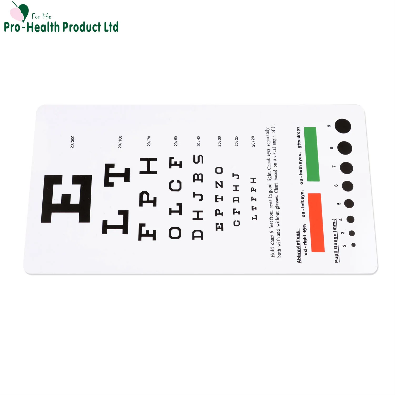 Pocket Size Visual Acuity Eye Vision Test Chart Snellen Eye Chart - Buy ...