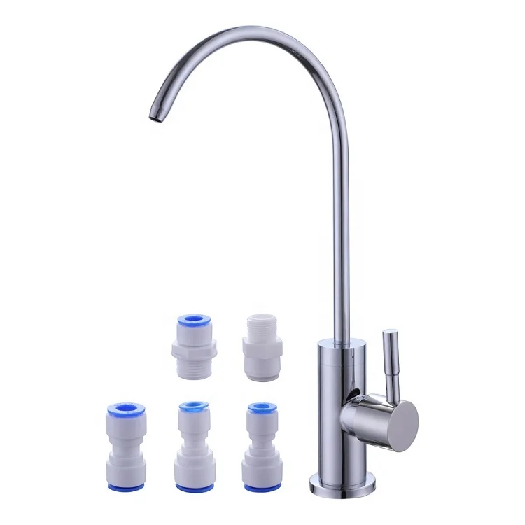 China Factory Kitchen Water Filter Faucet 304 Stainless Steel Lead-Free Brushed Chrome Drinking Wate