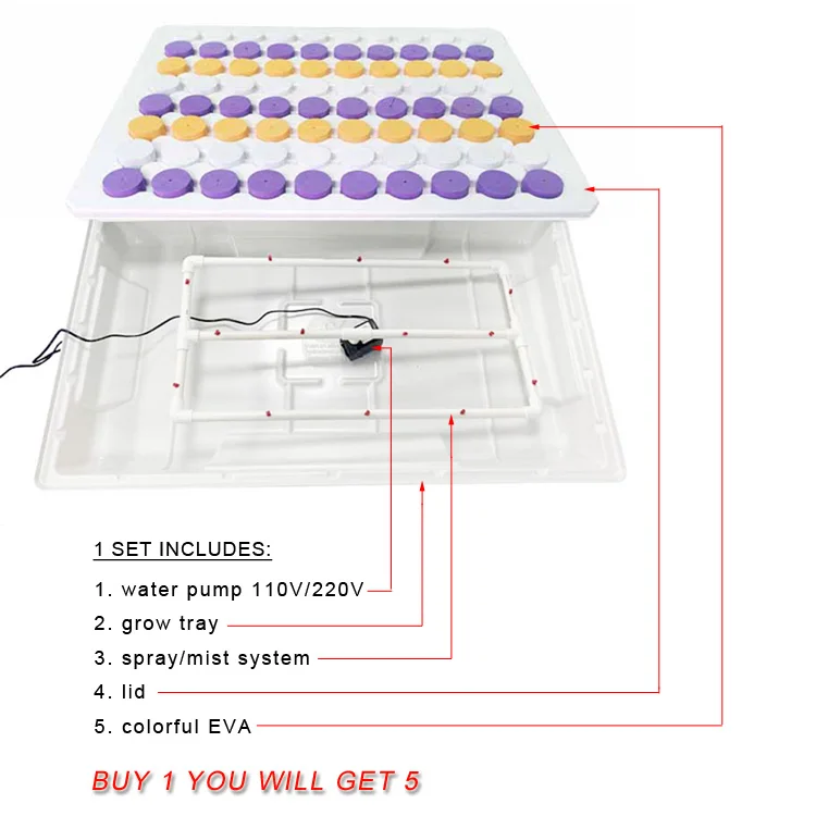 In Stock  Hydroponic Cloner Aeroponic Tray Commercial Hydroponic Cloning Machines 80 Site Grow Tray System