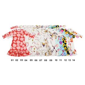 Digital Print Customization Elastic Long Sleeve Big Ruffle Bottom baby clothing wholesale toddler formal dress