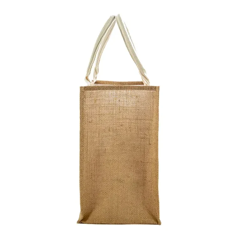 Custom Wholesale Customizing Printed Eco Friendly Fashion Reusable Burlap Gift Beach Tote Bag Grocery Shopping Jute Bags