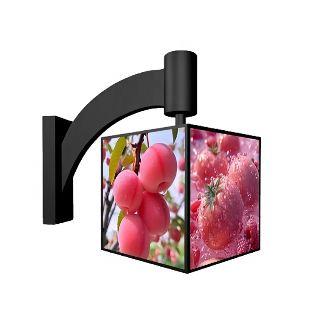 Floor Led Advertisement Sign Menu Poster Frame Box Light Acrylic Iron Square Waterproof Automatic Rotating Light Box