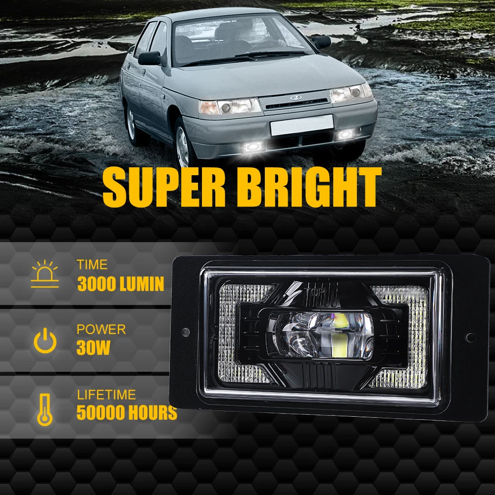 Led Fog Light 2121 2110 5 Linz Drl Front Led Rear Off Road Car Fog Light for Truck Lada Granta