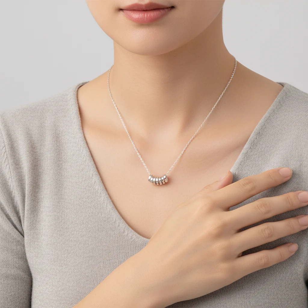 Elegant 925 Silver Bead Necklace for Women