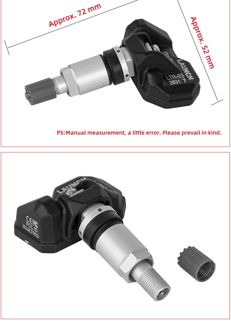 4pcs LAUNCH LTR-03 RF Sensor 315MHz & 433MHz TPMS Sensor Tool Metal