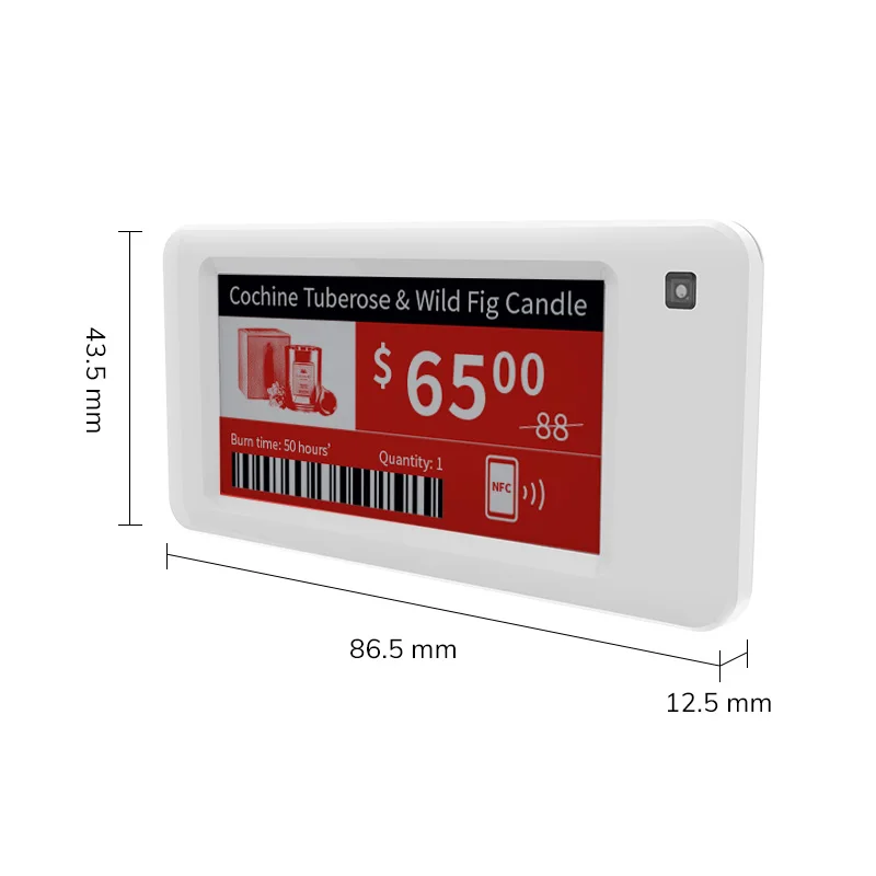 MinewTag 2.66'' E Ink Digital Price Tag with for 5.0 IP65 5-Year