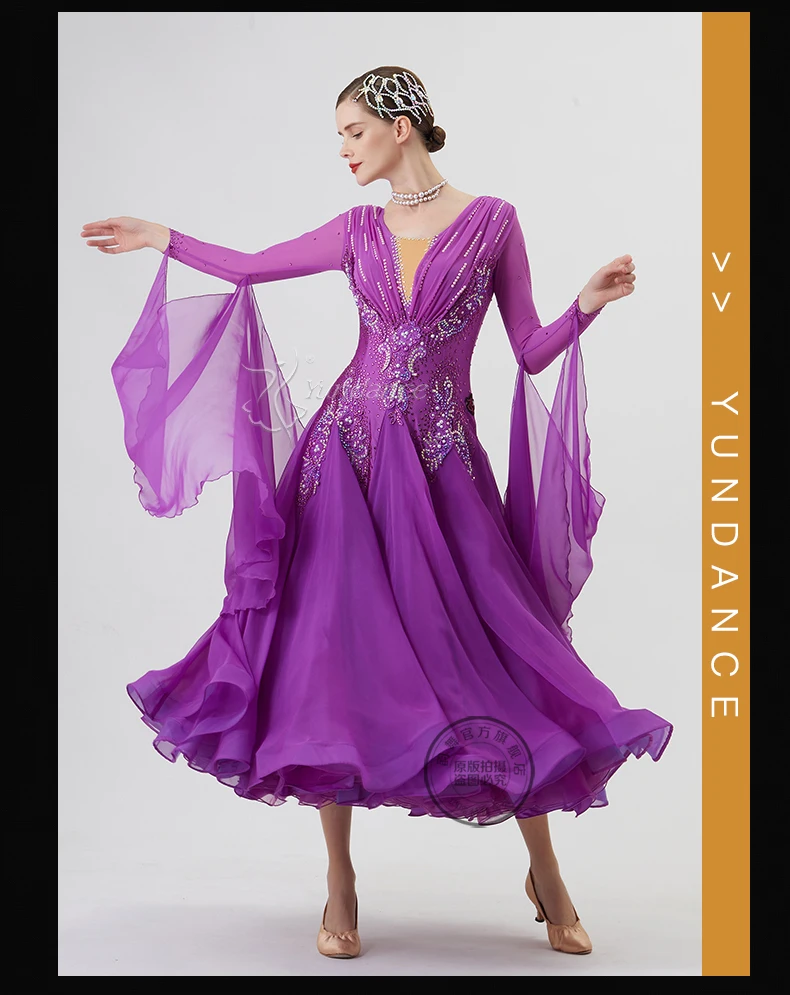 B22284 Custom New International Standard Ballroom Dance Dress High