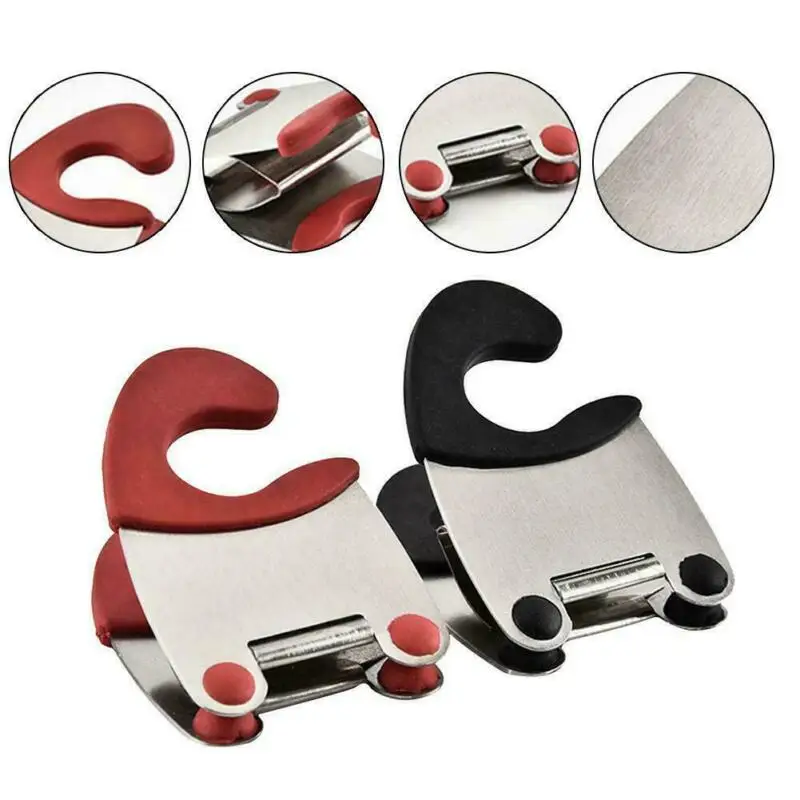 Stainless Steel Pot Side Clips Anti-scalding Spoon Holder Kitchen Gadgets Rubber Convenient Kitchen Tools supplier