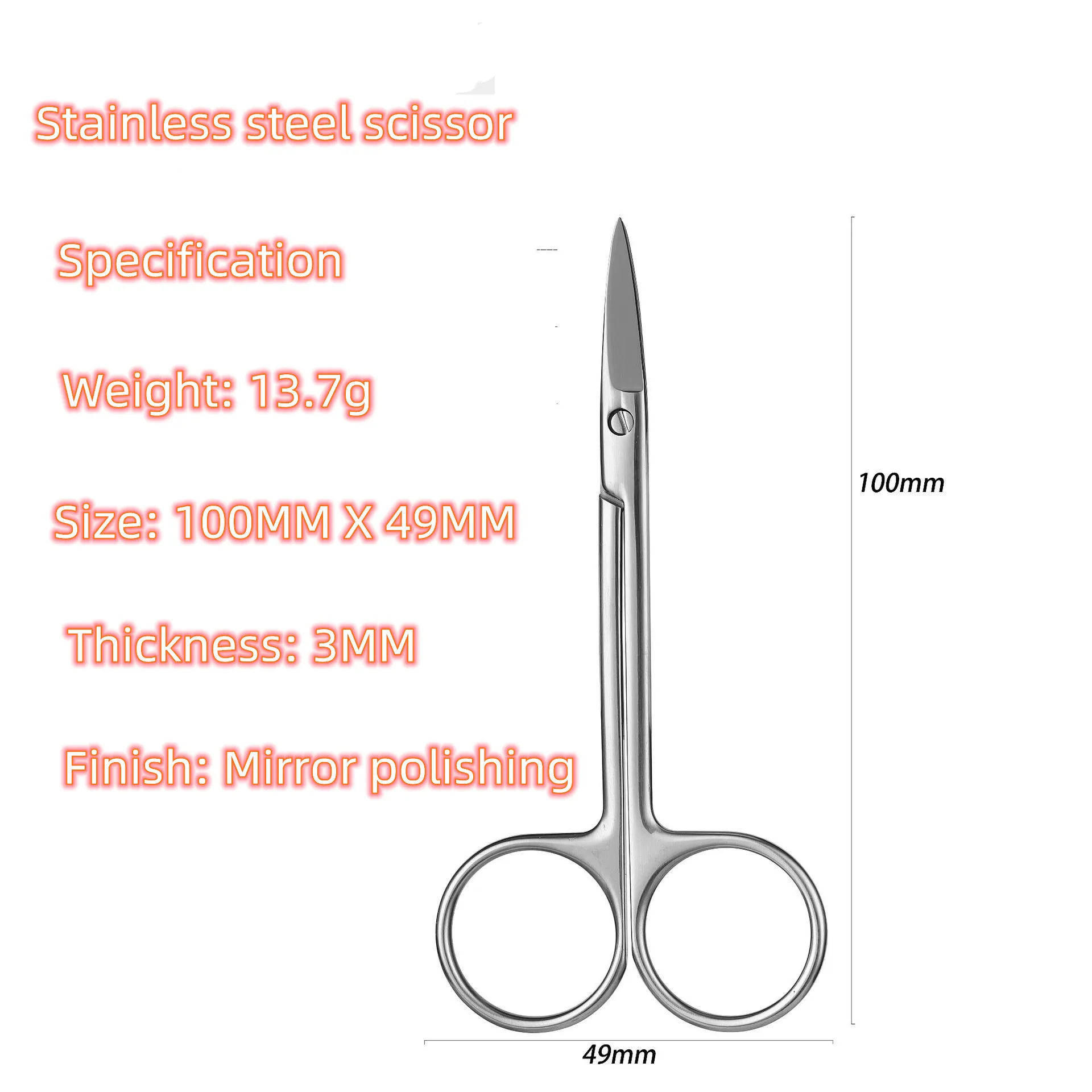 Hot Sale Beauty Scissors Stainless Steel Cut Cuticle In Stainless Steel