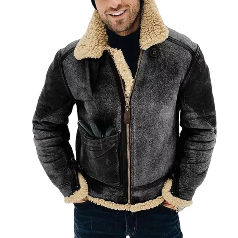 European Contrast Faux Fur Jacket