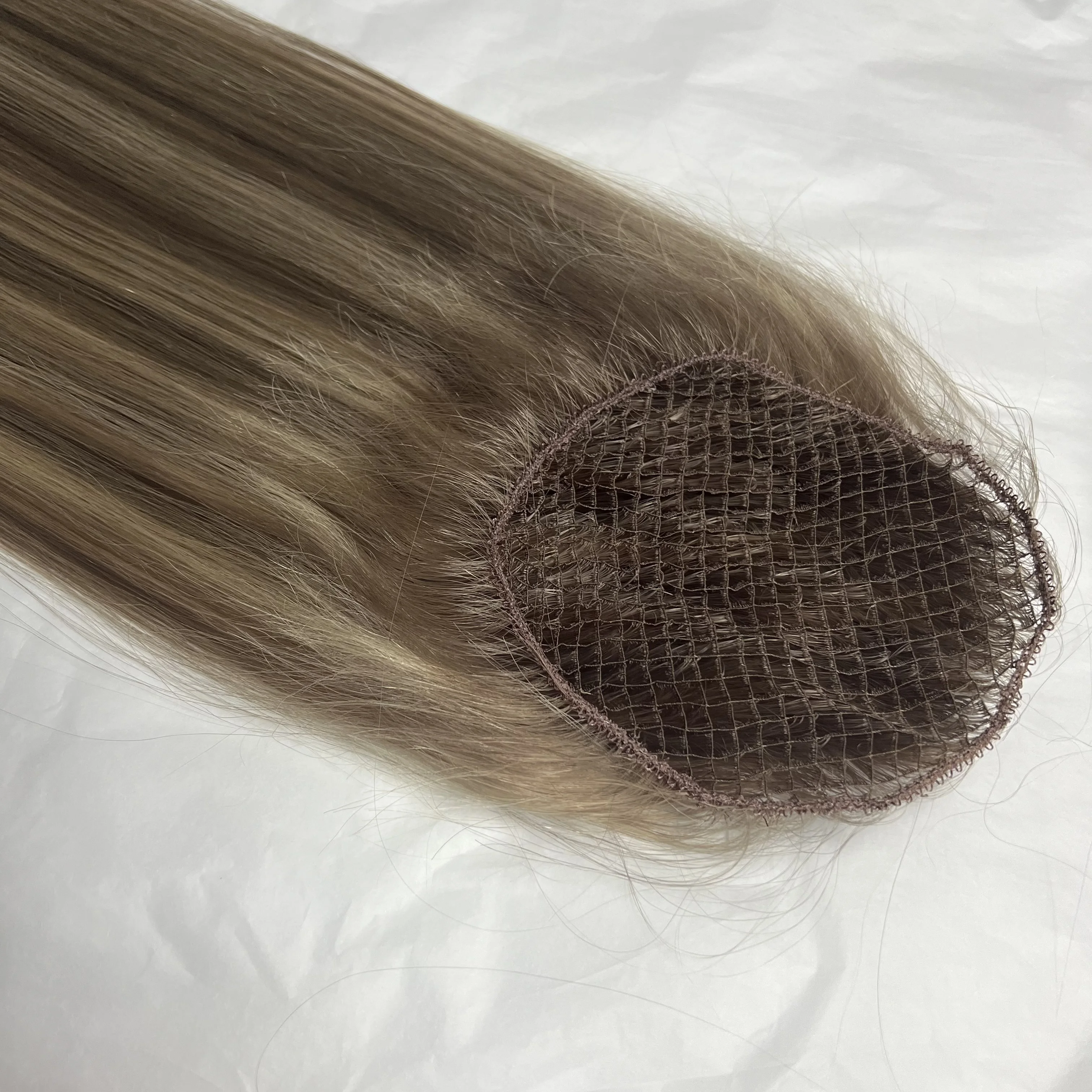 Integration Fish Net Mesh Pieces Women Human Hair Toupee System Topper for Woman