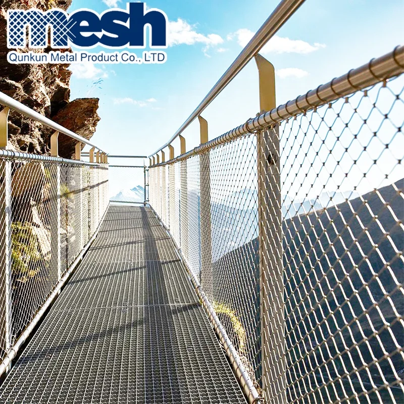 Stainless Steel Wire Rope Mesh Net Rock Fall protection Fence Parrots Enclosure Mesh Stainless Steel Flexible Wire Mesh Netting