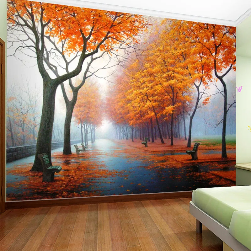 Customized Photo Wallpaper 3d Autumn Maple Leaf Natural Scene Wall Paper  Roll Living Room Bedroom Home Decor Mural Wallpaper - Buy Wooden Wallpaper  3d,Wallpaper Natural Materials,Hotel Wallpaper Product on 