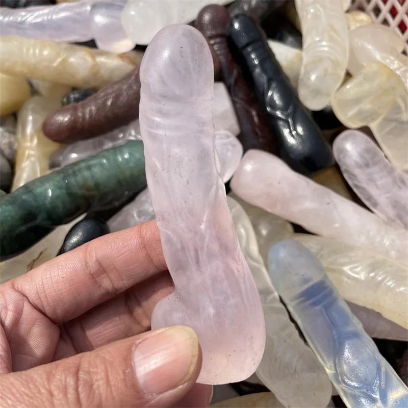Wholesale Natural Crystal Crafts Handmade Crystal Dildo Toys 10cm Length  Dildo Toys Cannot Be Sold to Islamic Countries