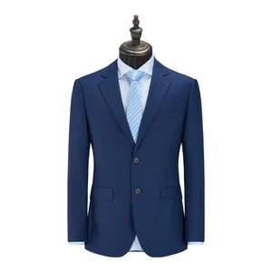 Men's Business Half Canvas Single Breasted V-neck Collar Anti-Wrinkle Breathable Suit 50% Wool 50% Polyester Fiber Italian