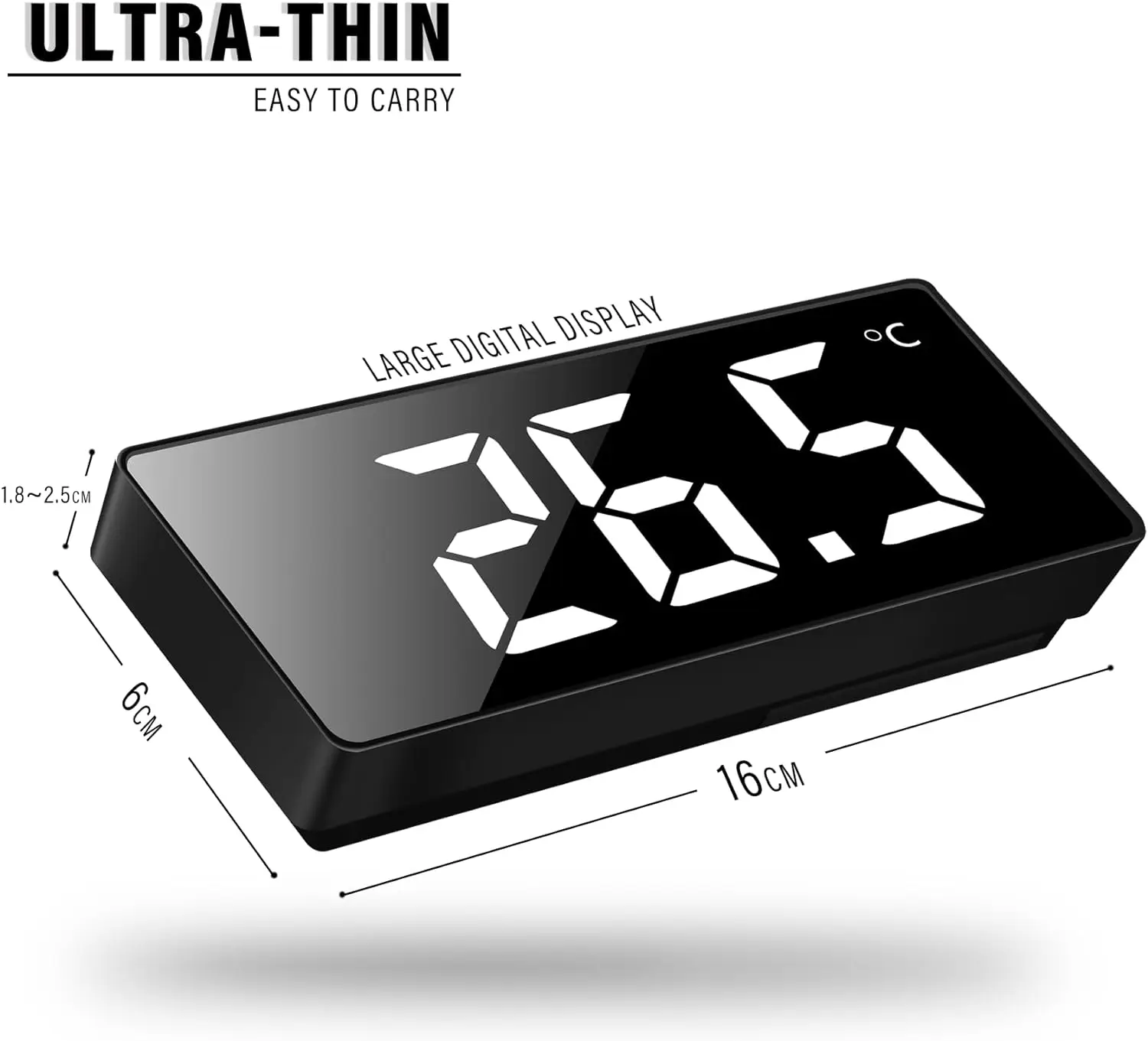 Smart LED Clock Bedside Digital Alarm Clocks Desktop Table Electronic Desk Watch Snooze Wake up Alarm Mirror Clock