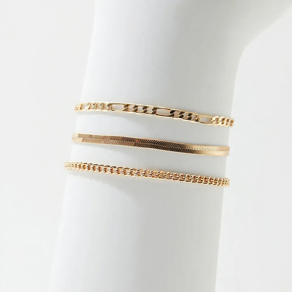 European and American Cross-Border Hot-Selling Metal Snake Chain Bracelet Ins Style Women's Bracelet Set Trending Jewelry