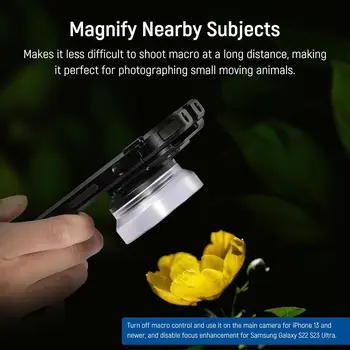 NEEWER 10X HD Macro Lens with Detachable Diffuser Hood for 17mm Lens Thread Backplane LS-28 detail image