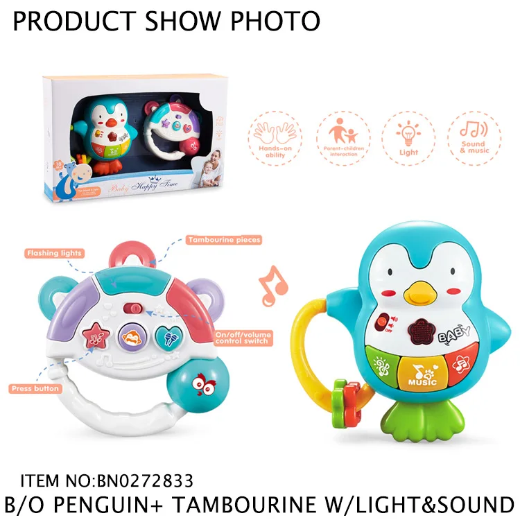 ABS Качество 2 шт Прекрасный Подарочный набор футболок для детей, погремушки игрушки набор музыка функция светового сигнала