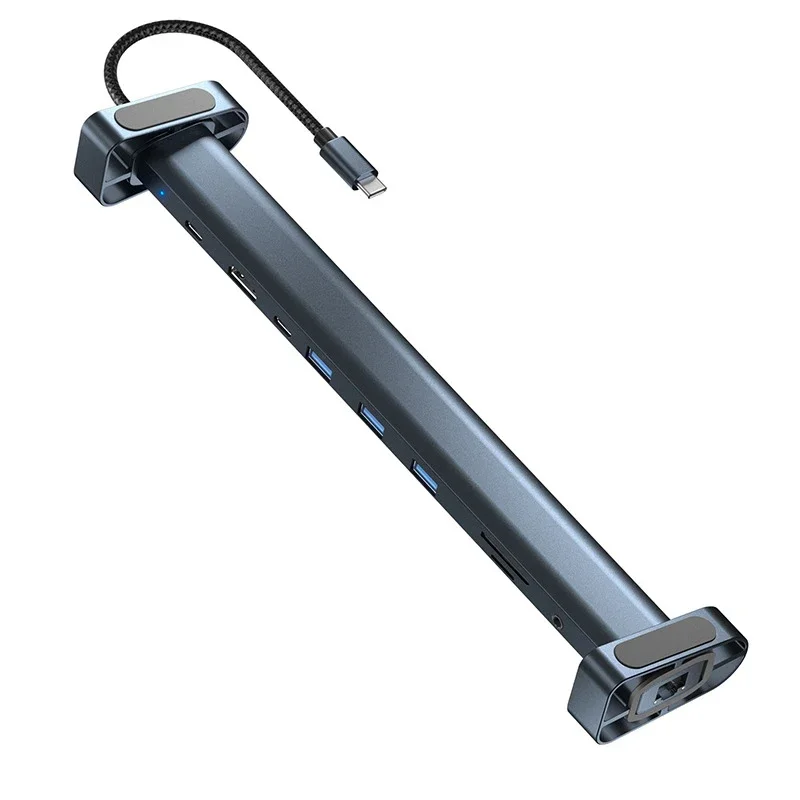 Chinese factory supplier supply  10 In 1 Type C Dock Laptop Stand 4k Hdtv Sd Tf Card Reader Usb3.0 Rj45 Ethernet 10 Ports Usb C Hub Docking Station - Buy 10 Port Usb Hub estacion De Acoplamiento 10 En 1 Usb C Multi Port Expander Type C Hub usb C Hub 10 Port