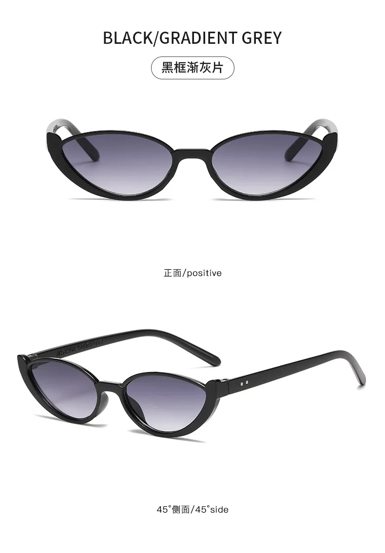 Cat-eye Half Frame Sunglasses Women Hip Hop Y2K Retro Ins Glasses Fashion Trend Small Frame Sunglasses Women