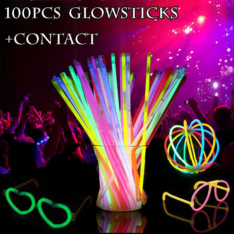 Wholesale Fluorescence Glow Sticks Halloween Party Decor Supplies 100