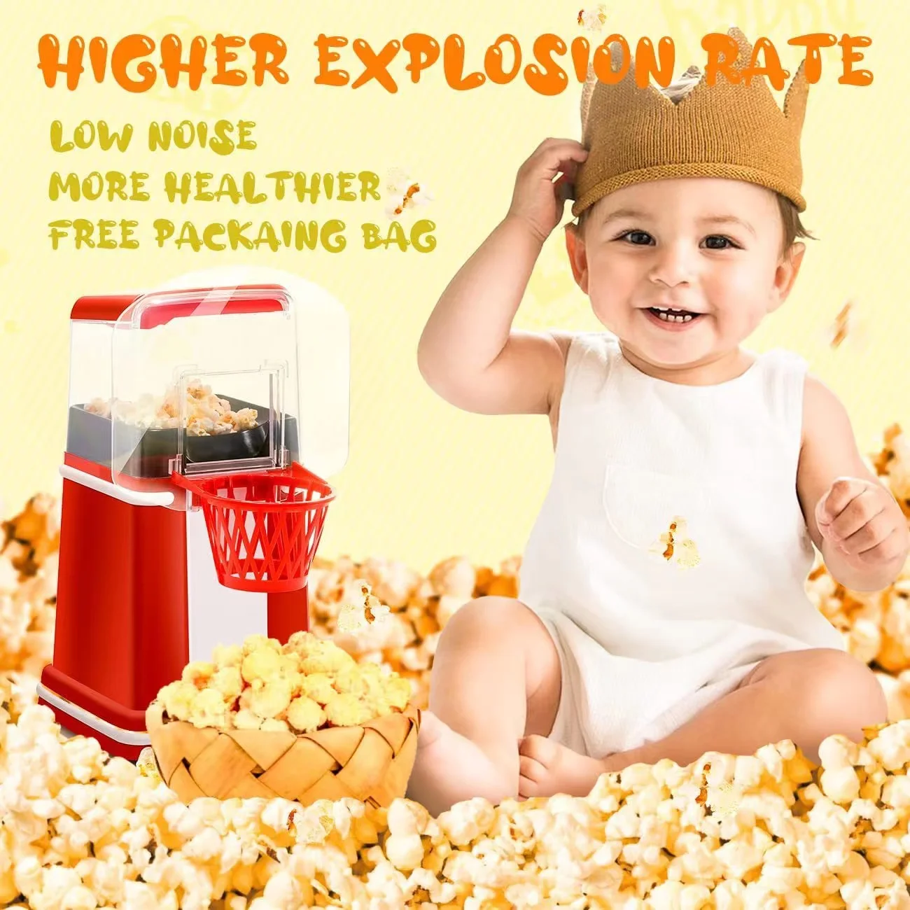 RH903 Home DIY Original Mini Electric Popcorn Machine Wholesale