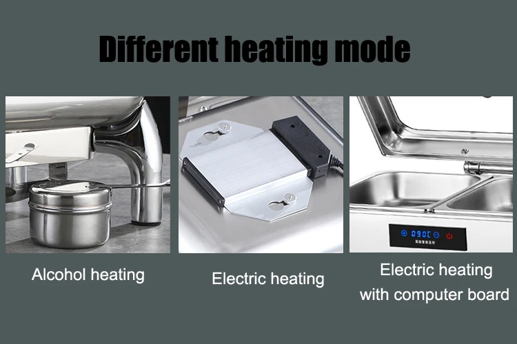 Stainless Steel Chafing Dish Set With Electric Or Fuel Heater Chafing