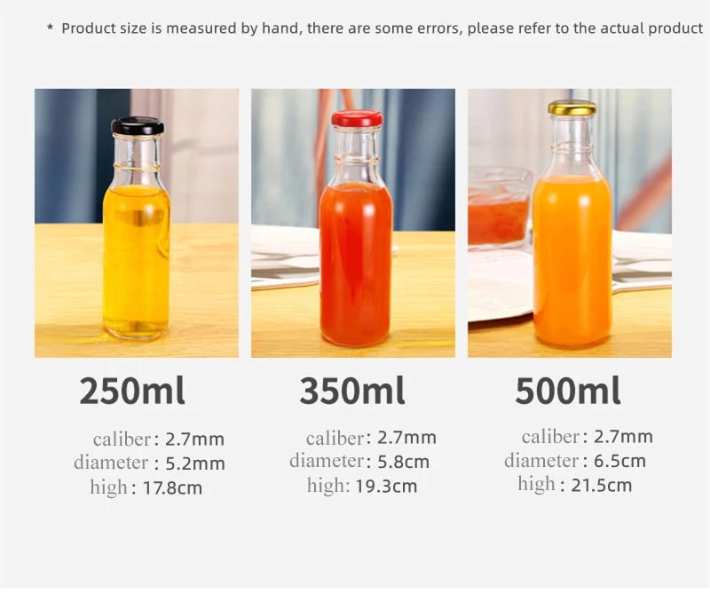 Wholesale 250ml 350ml 500ml Empty Bottle Glass Drink Bottle Juice Milk