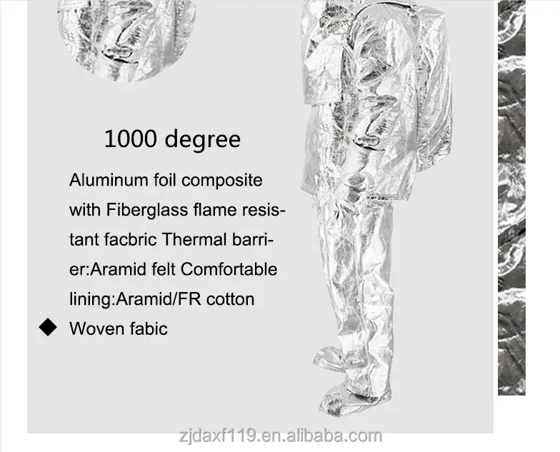 1000 Degrees Anti Radiation Aluminized Fire Fighting Suits Anti Heat