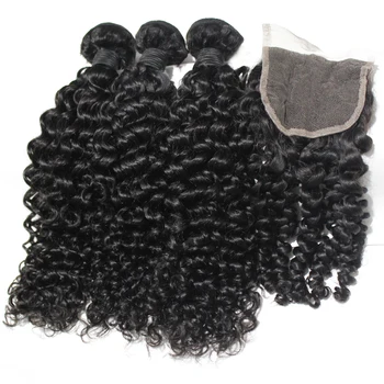 Natural Hair Product all kinds of styles Mink Bone human hair curly hair bundles Bundles With closure
