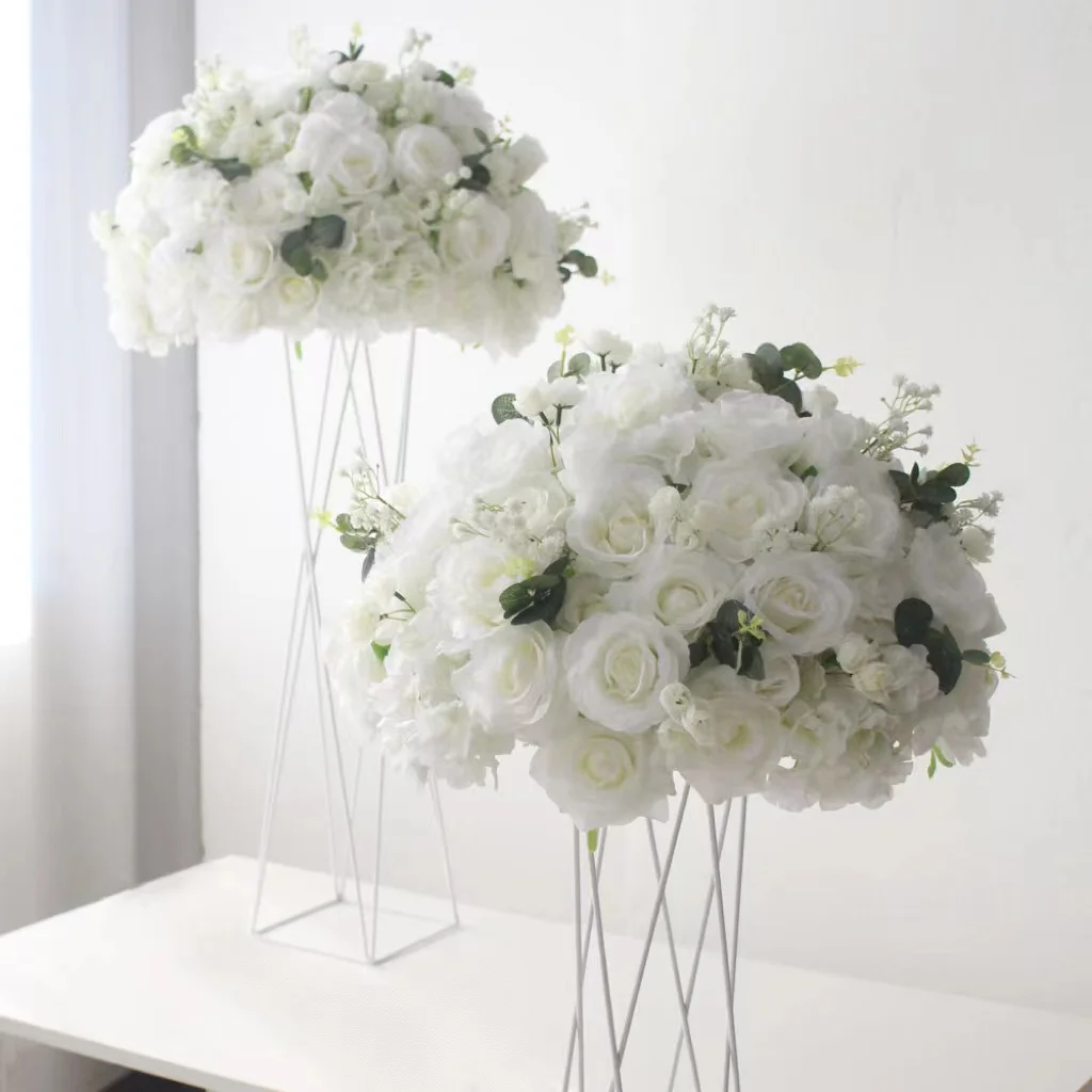 White Silk Flowers Runner for Wedding Decoration - Artificial Flower ...