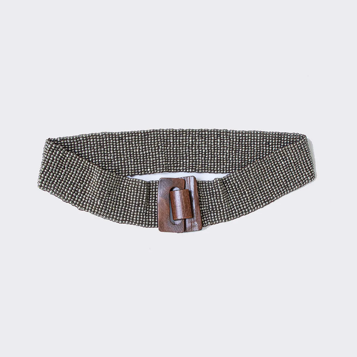 Shop Vintage Wooden Buckle Elastic Beaded Belt for Ladies display picture 1