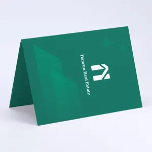Custom Folder Green Card Slot Document Organizer Durable Eco-Friendly Real Estate Folder Premium Designed Professional Folder