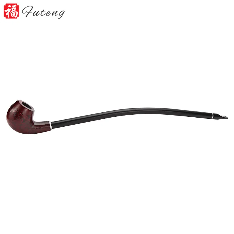 Futeng Classic Long Stem Tobacco Pipe Sculpture Wooden Smoking Pipe For