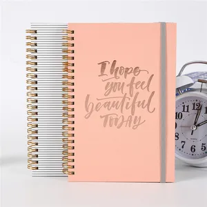 Custom Luxury A5 Large College Ruled Spiral Paper Notebooks Hardcover Binding Bulk Printing Logo Custom Bound School Notebook