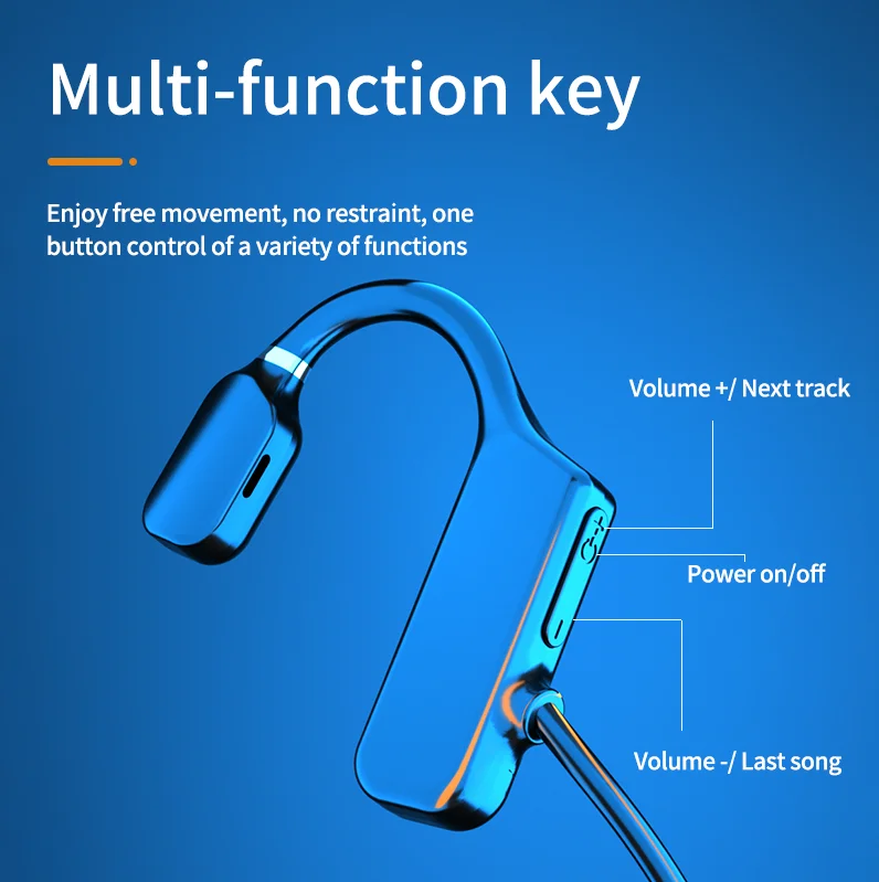 VG03 Bone Conduction Wireless Stereo Headset Running Gaming Headphones TWS Sport Sweatproof Waterproof Neckband Earphones