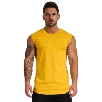 Mens Muscle Casual Yellow Bamboo Athletic Men's Tank Top
