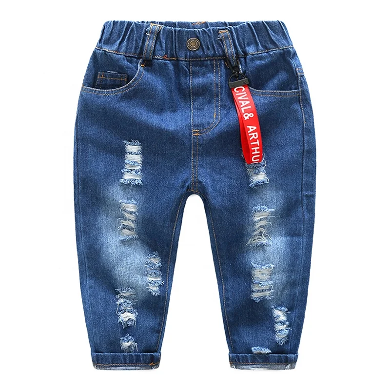 Детская одежда ChengXi, джинсы для малышей, тонкие свободные хлопковые Узкие повседневные рваные джинсы с высокой талией