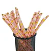 25 pink gold straws