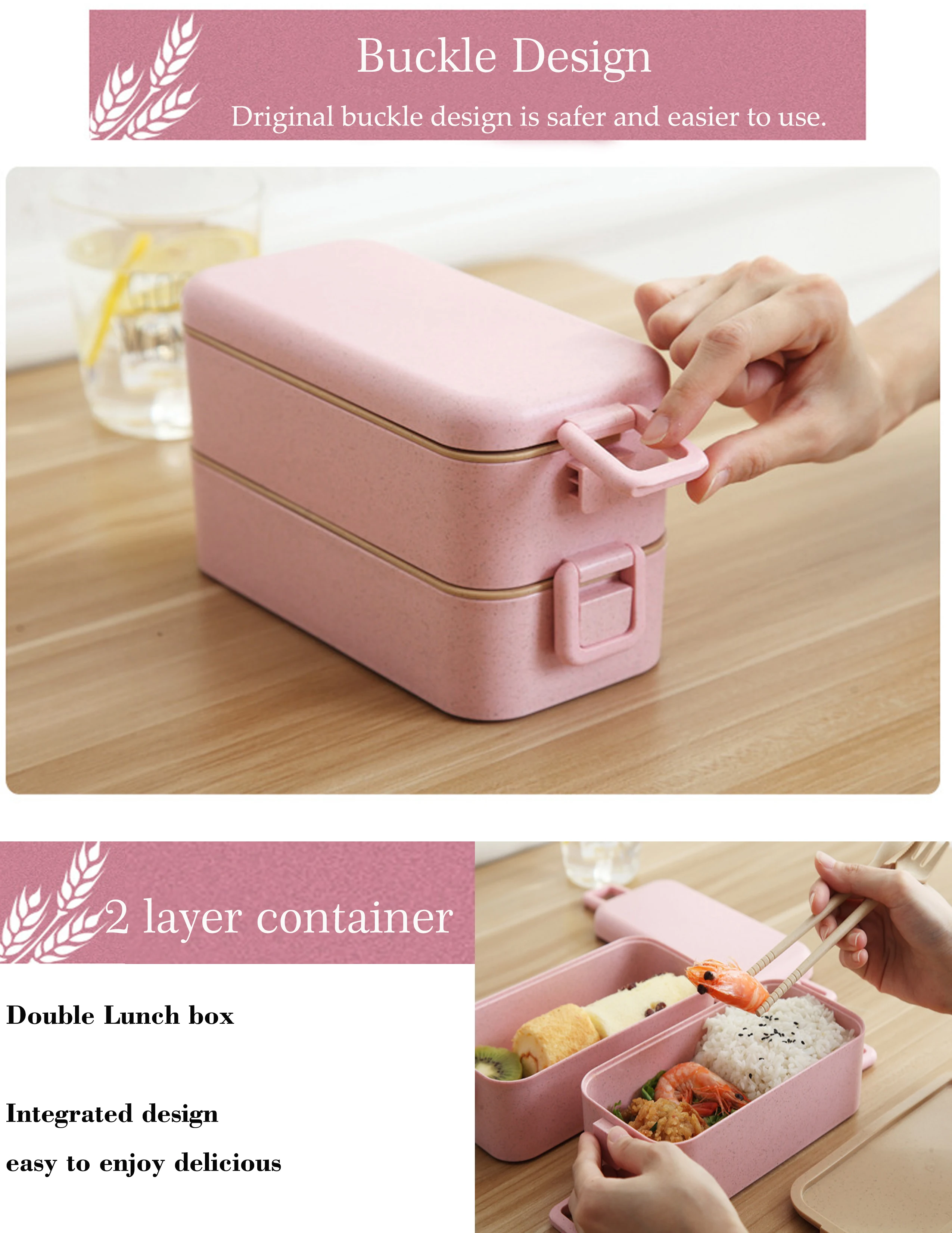 Cheap Environmentally Friendly Office Bento Boxes Heatable Japanese Stack Container Recycled Lunch Box