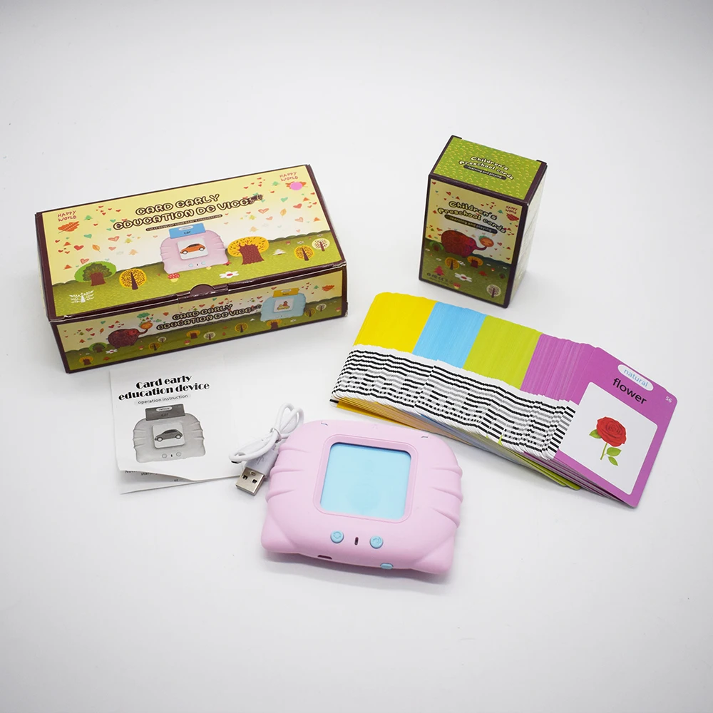 Arabic Learning Reading Cards Toy Cat Shaped Germany French Spanish Italian Flash Cards English Learning Machine with 224 Words