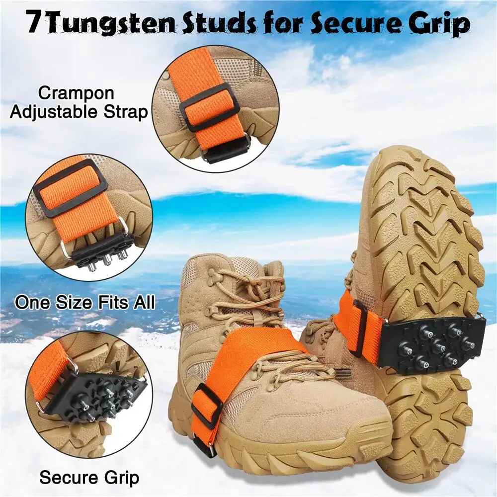 Tungsten Studs Ice Cleats Durable Anti-Slip Traction
