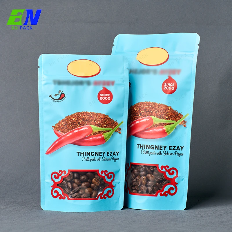 Factory Price Customized Stand up Pouch for Snack Food Spice Window Nut Packaging Zipper Bag Food Snack Doypack