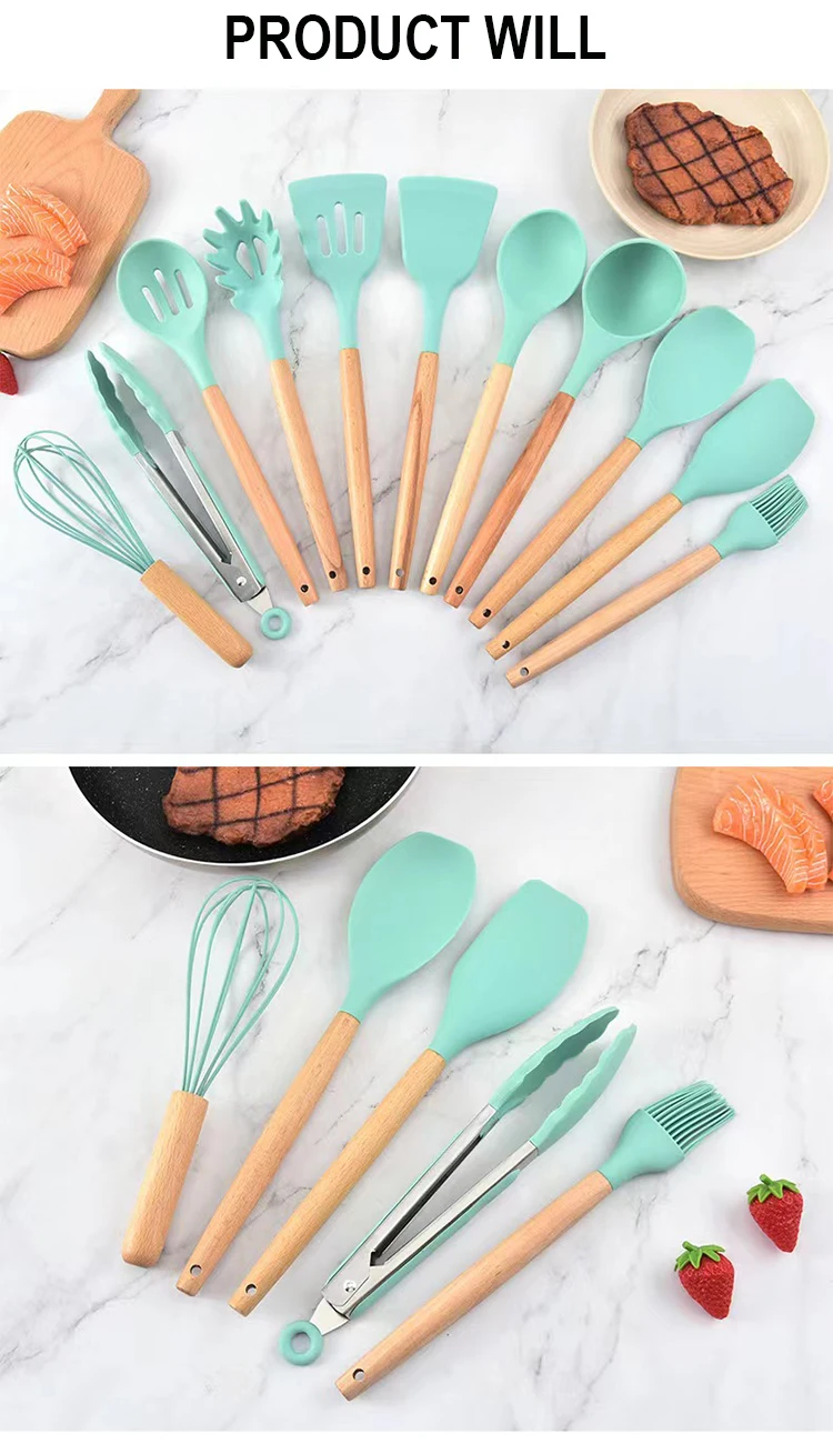 Kitchen Utensil Set Silicone Cooking Tool Sets Spatulas Spoon Turner