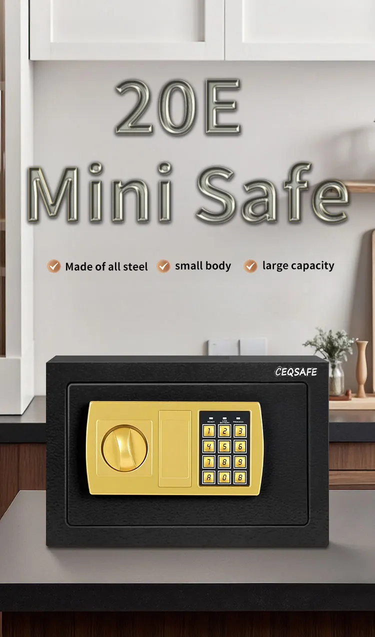 CEQSAFE High Quality Box Hotel Deposit New Lock Open Battery Dead Portable Security Steel Mini Safe Box factory