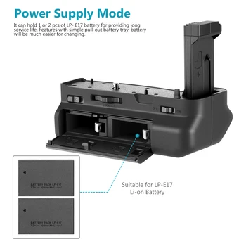 Neewer Vertical Battery Grip for  EOS RP DSLR Camera with 7.4v 1250mAh  LP-E17 Replacement Rechargeable Li-ion Battery detail image