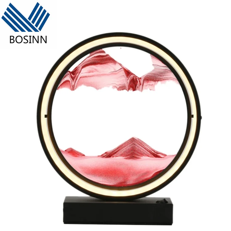 Slow Flow Sand Table Lights Quicksand Painting Hourglass Manual Decoration Color Sandscape Scenery Quicksand Lamp