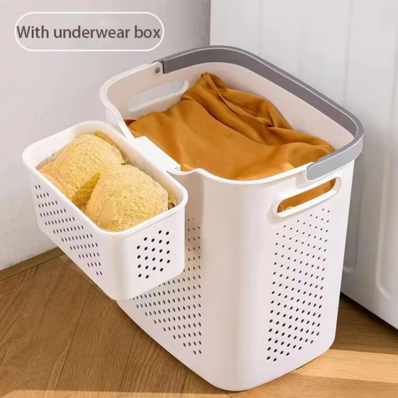 High Quality Large Rolling Laundry Hamper Plastic Storage Basket with Stand for Wardrobe Use and Clothing Storage details